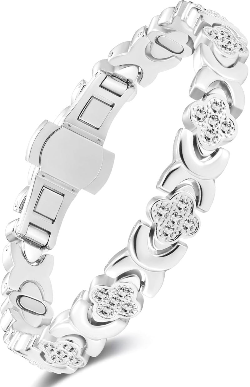 Feraco Pure Copper Bracelets for Women, 5X Ultra Strength Magnetic Bracelet with 5000 Gauss Neodymium Magnets & Upgraded Butterfly Clasp, Adjustable Jewelry Gift - Image 1